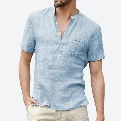 Stylish Casual Linen Henley Shirts