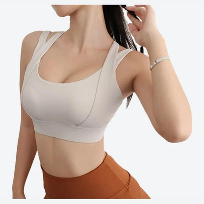 Stylish Double-Strap Sports Crop Bras