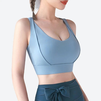 Stylish Double-Strap Sports Crop Bras