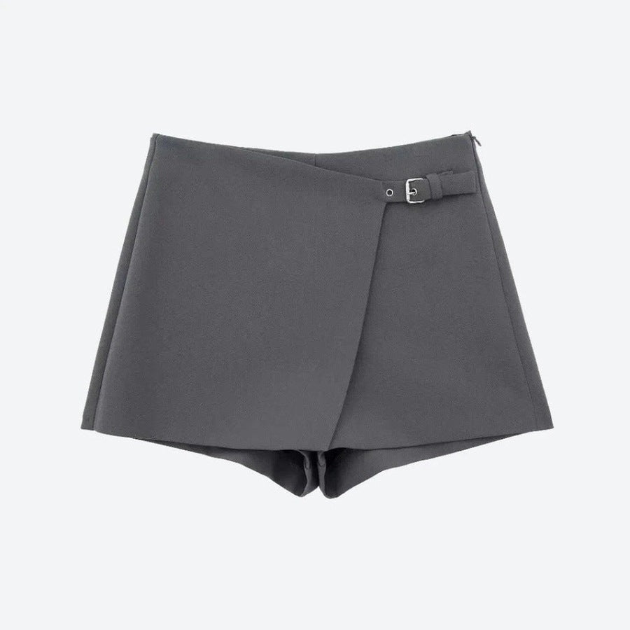 Stylish High-Waisted Wrap Skort Shorts