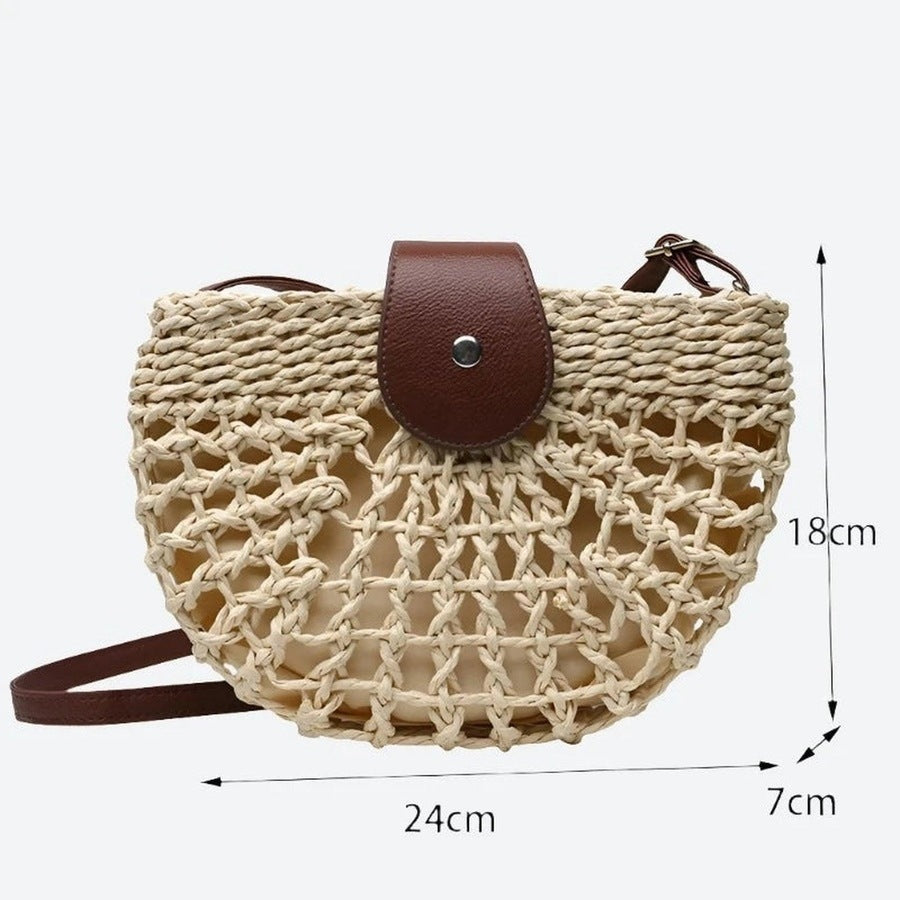 Stylish Knitted Crossbody Straw Handbags