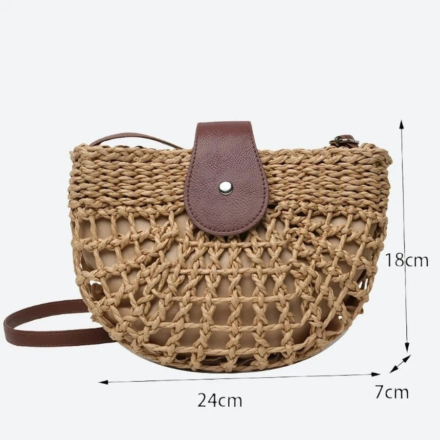 Stylish Knitted Crossbody Straw Handbags