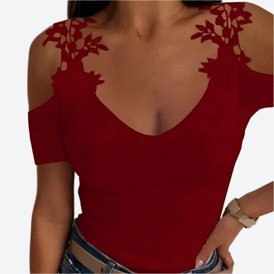 Stylish Lace Cold Shoulder Tops