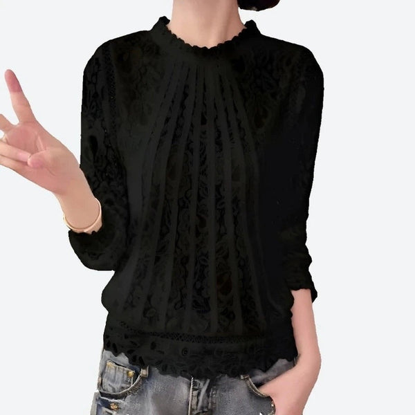 Stylish Lace Long-Sleeve Blouses