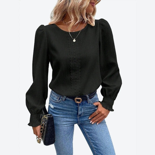 Stylish Long Sleeve Lace Blouses