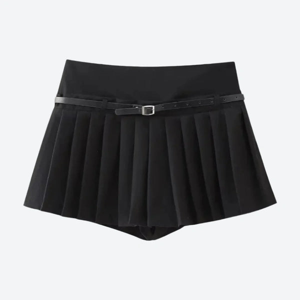 Stylish Pleated High Waist Skorts