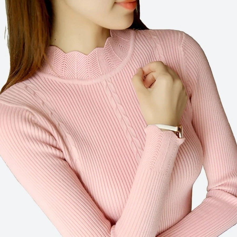 Stylish Ribbed High-Neck Sweaters