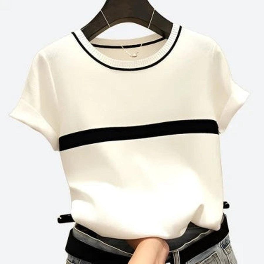 Stylish Striped Crew Neck T-Shirts