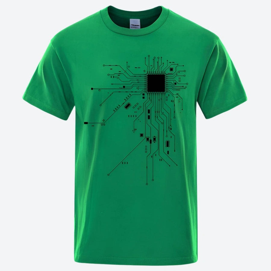 Tech-Inspired Circuit Print T-Shirts