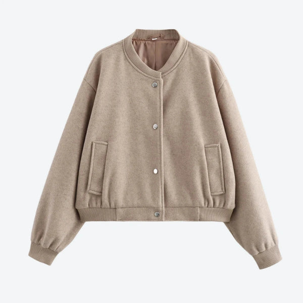 Trendy Button-Up Ribbed Bomber Jackets