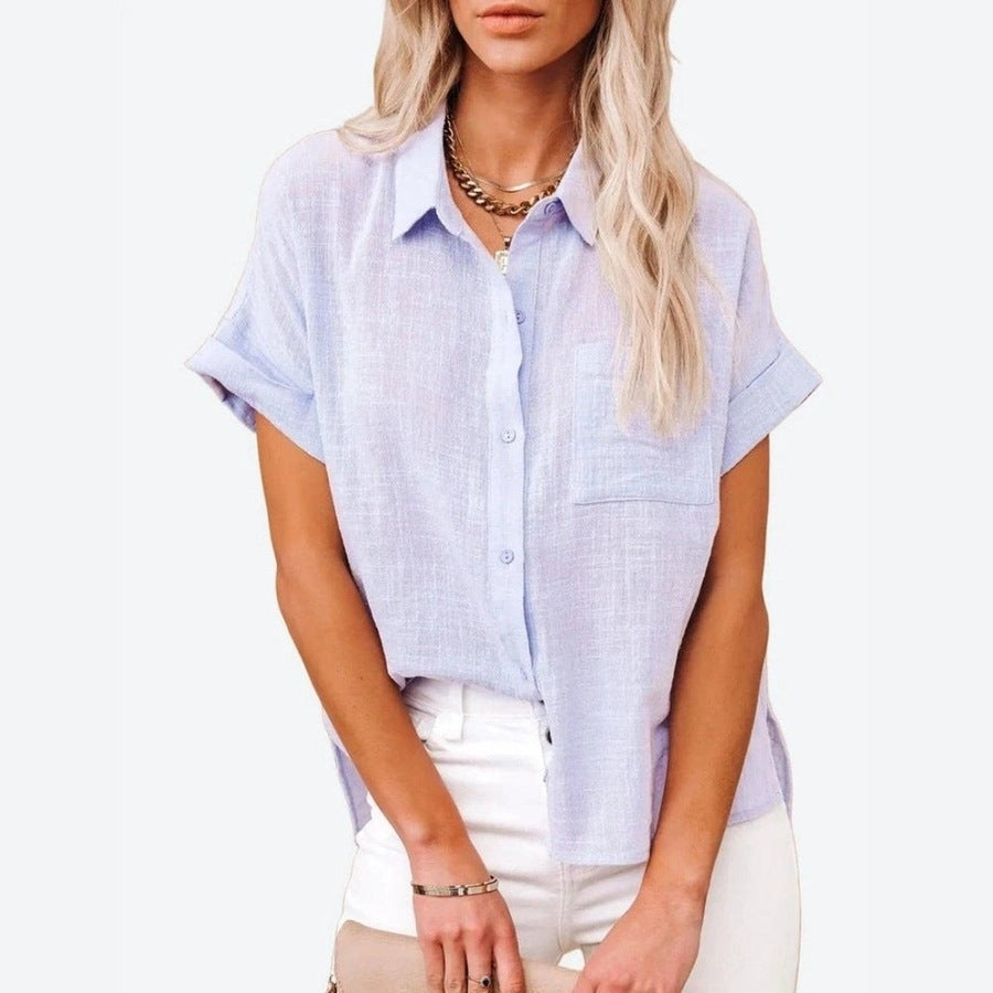 Trendy Casual Button-Up Blouse Shirts