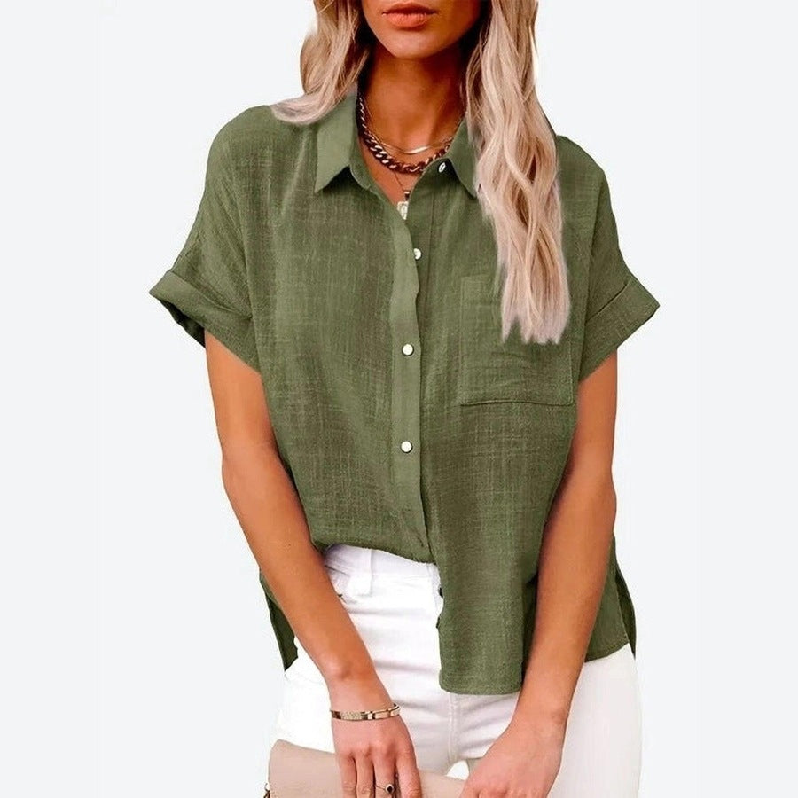 Trendy Casual Button-Up Blouse Shirts