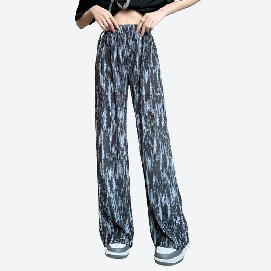 Trendy Checkerboard Wide-Leg Pants