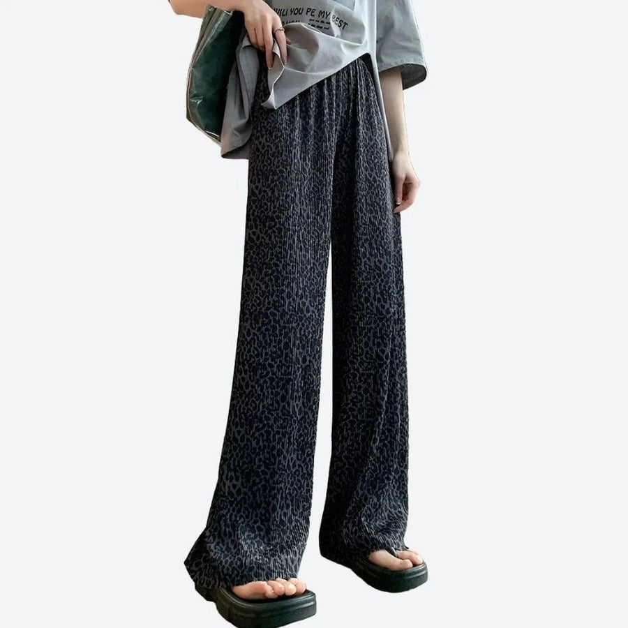 Trendy Checkerboard Wide-Leg Pants