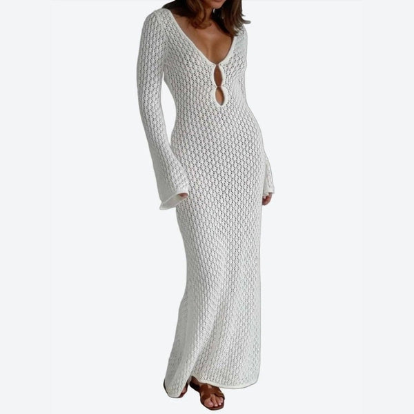 Trendy Crochet Long-Sleeve Maxi Dresses