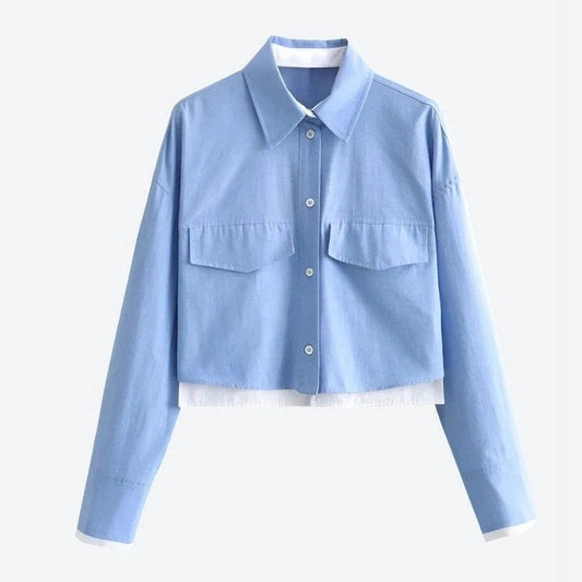 Trendy Cropped Denim Button-Up Jackets