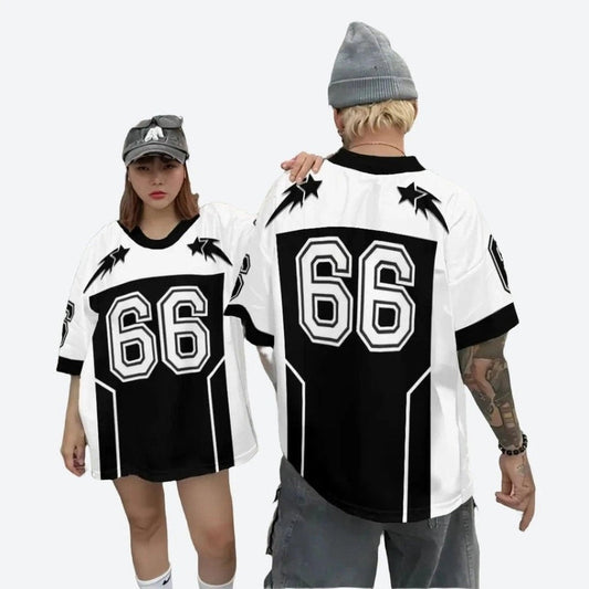 Trendy Oversized Number Graphic Jerseys