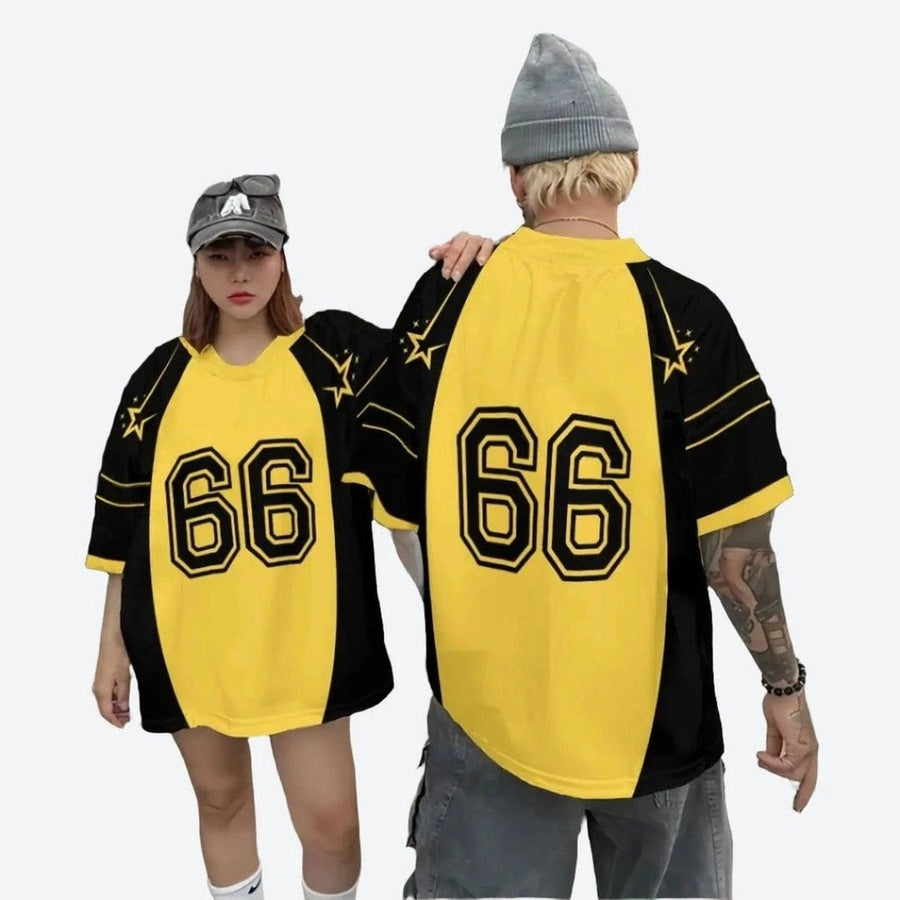 Trendy Oversized Number Graphic Jerseys