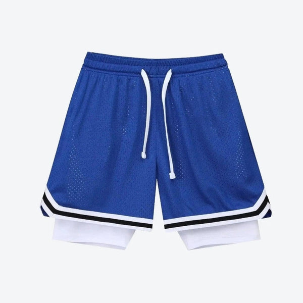 Trendy Two-Layer Basketball Mesh Shorts