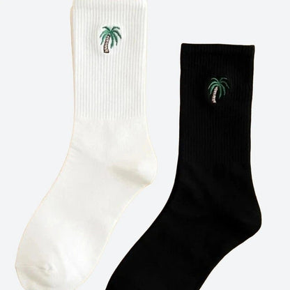 Tropical Palm Tree Crew Socks