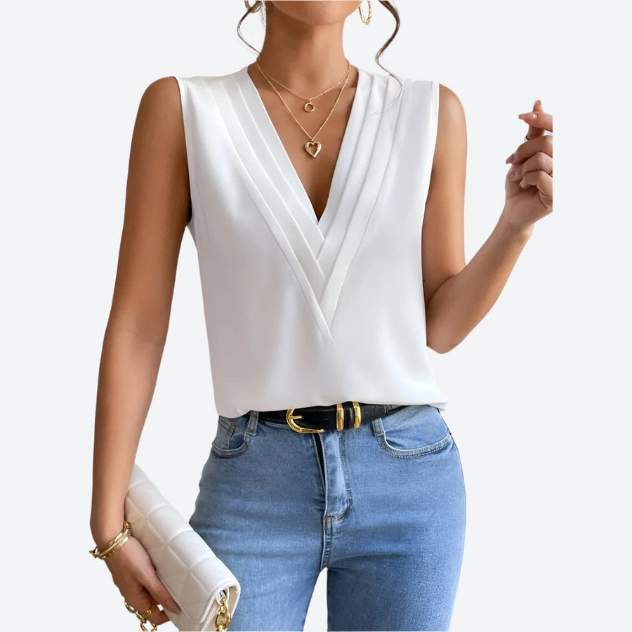 V-Neck Sleeveless Chic Tops