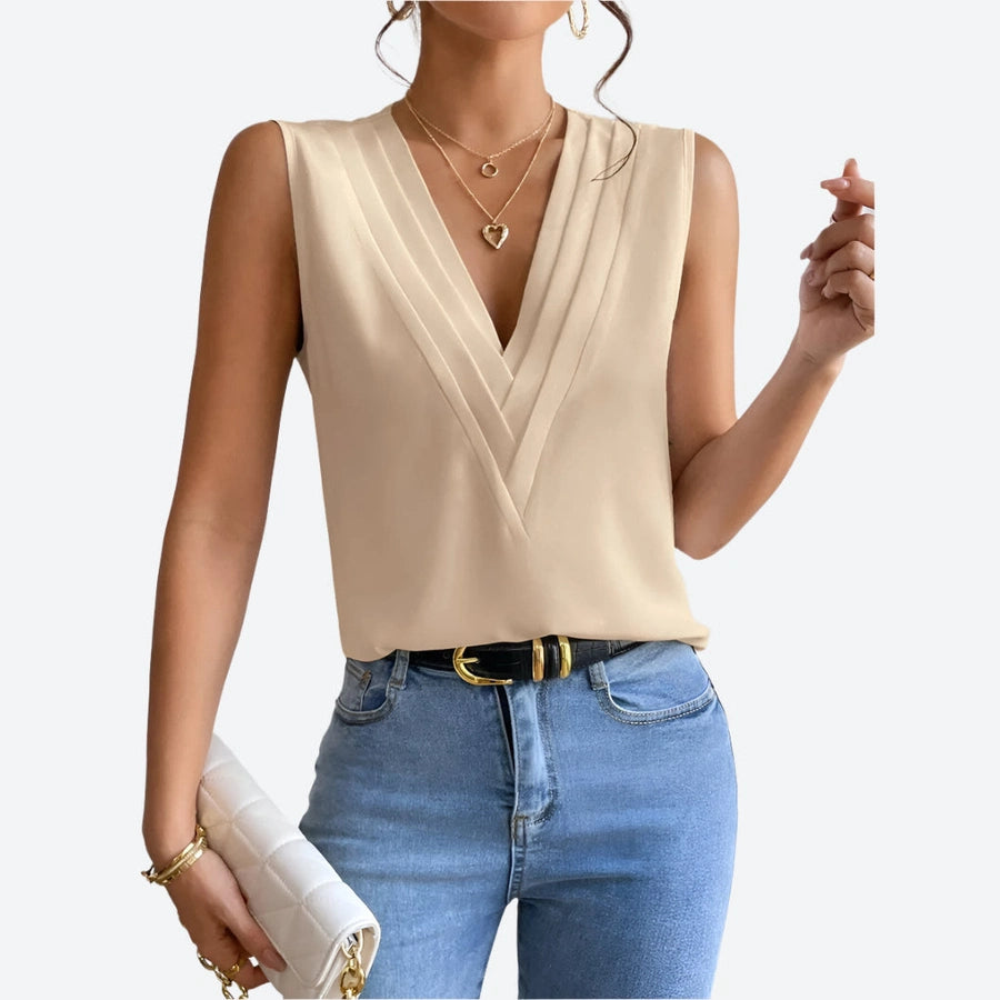 V-Neck Sleeveless Chic Tops