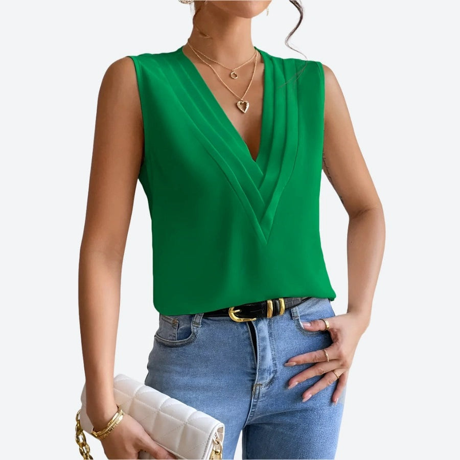 V-Neck Sleeveless Chic Tops