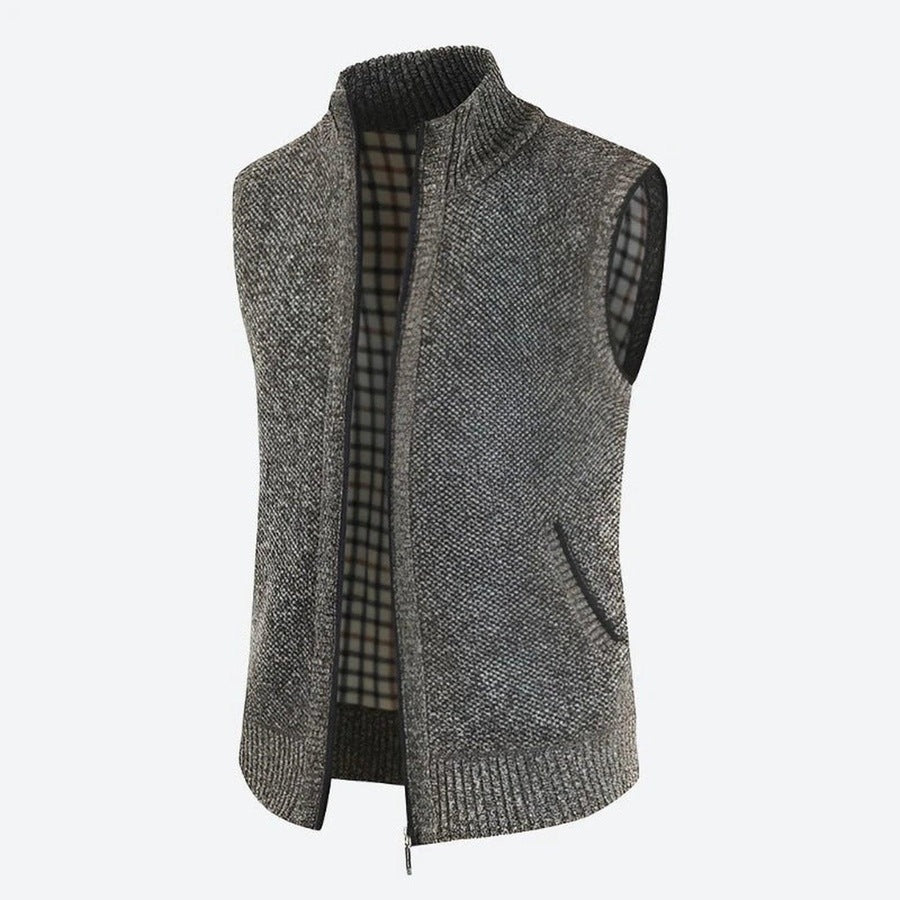 Warm Knit Sleeveless Zip Vests