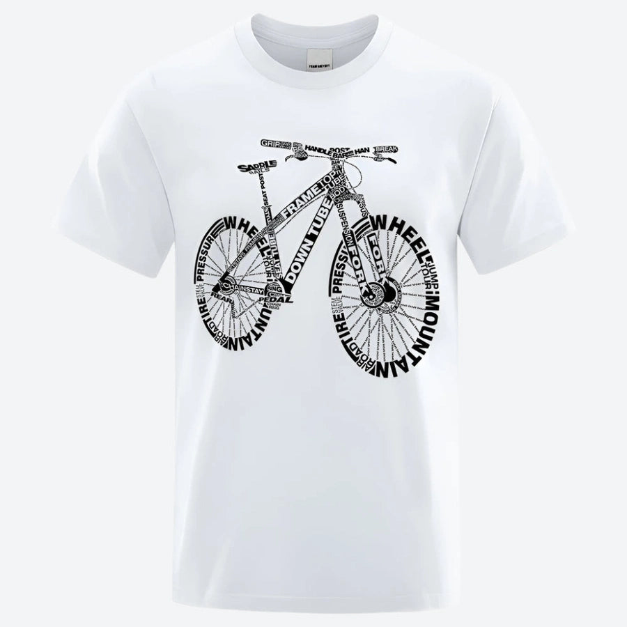 Word Art Bicycle Graphic T-Shirts