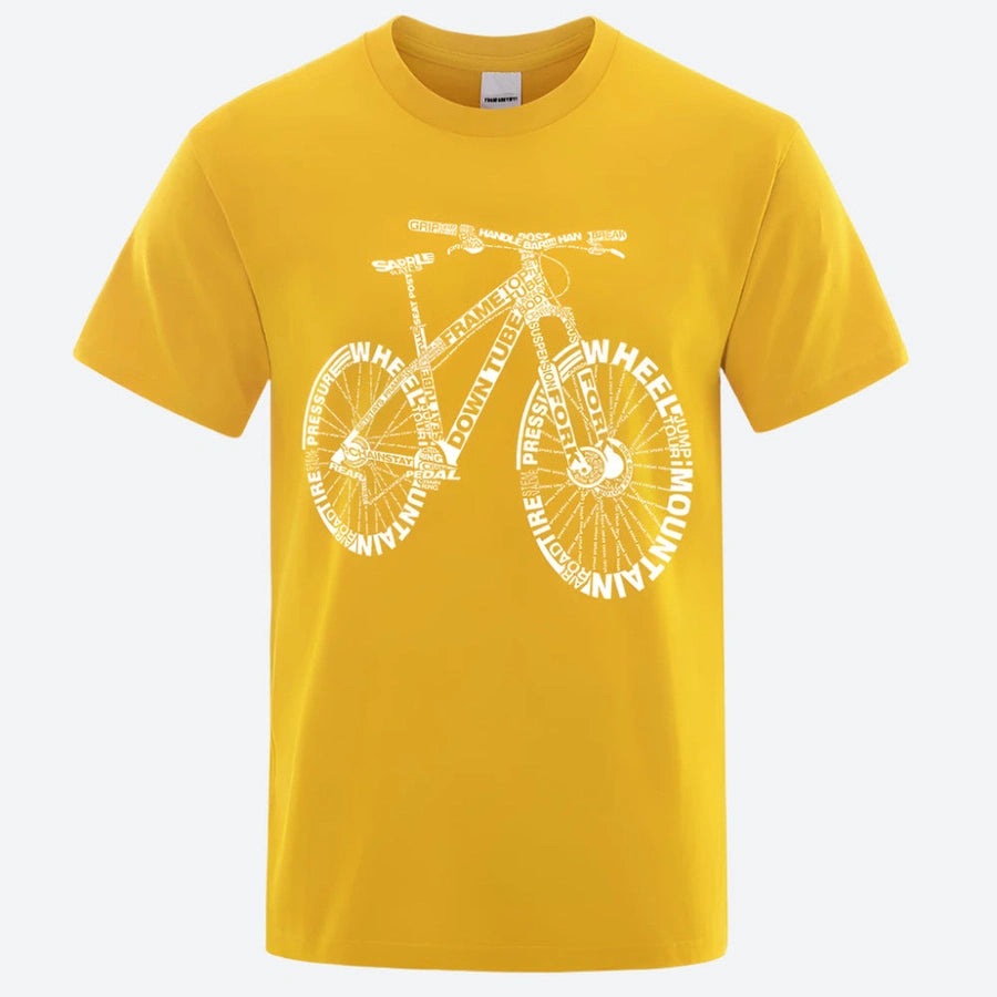 Word Art Bicycle Graphic T-Shirts