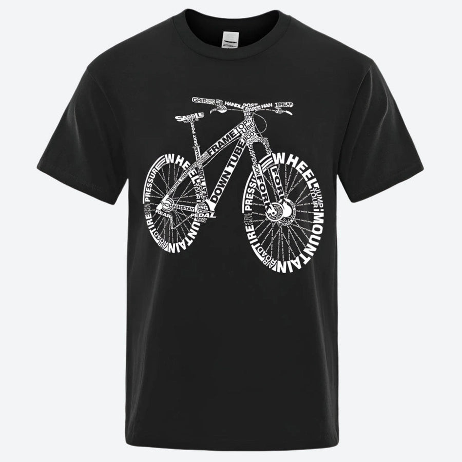 Word Art Bicycle Graphic T-Shirts