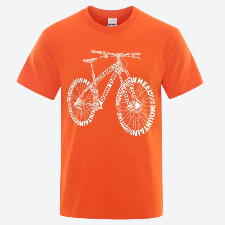 Word Art Bicycle Graphic T-Shirts