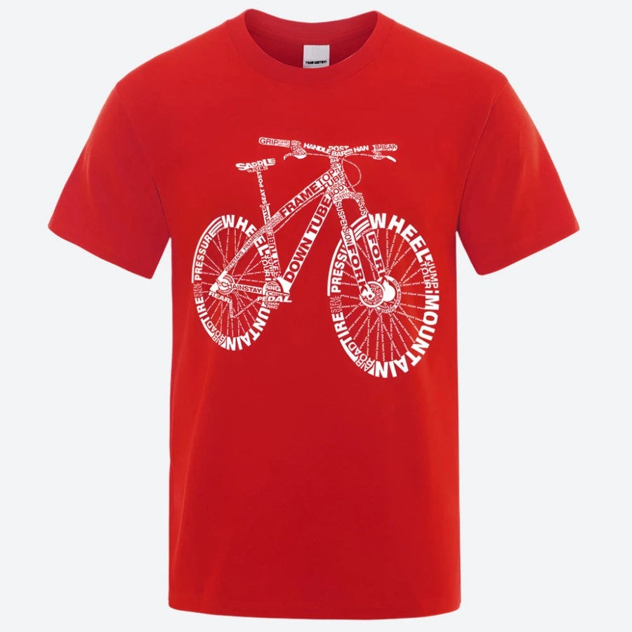 Word Art Bicycle Graphic T-Shirts