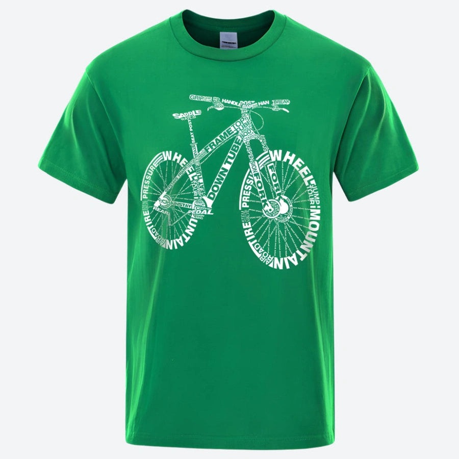 Word Art Bicycle Graphic T-Shirts