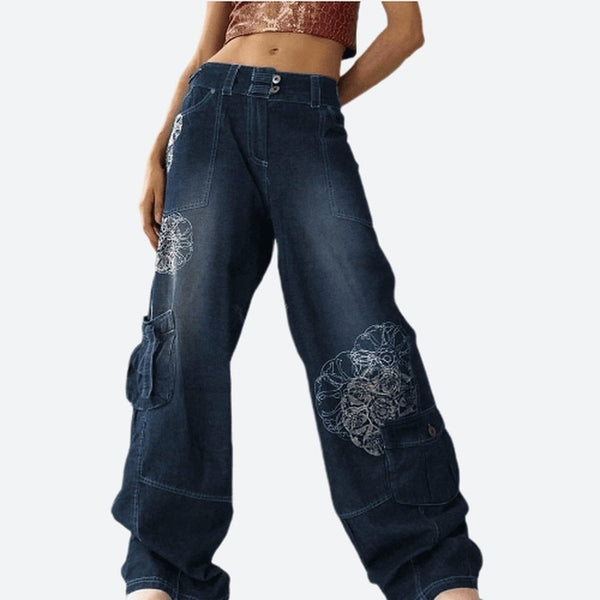 Button Fly Denim Pockets Jeans