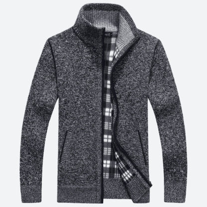 Classic Zippered Wool Blend Knit Jackets