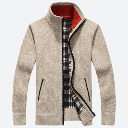 Classic Zippered Wool Blend Knit Jackets