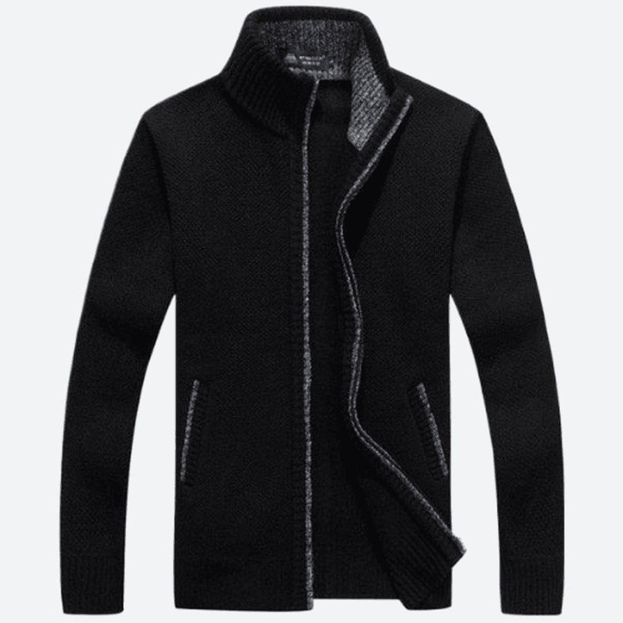 Classic Zippered Wool Blend Knit Jackets