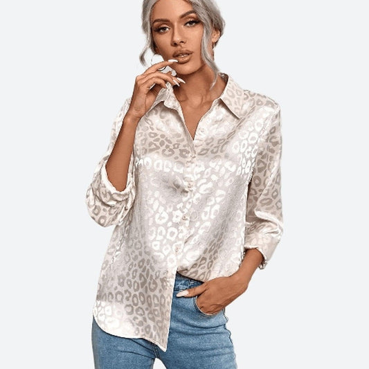 Elegant Long-Sleeve Satin Button Shirts