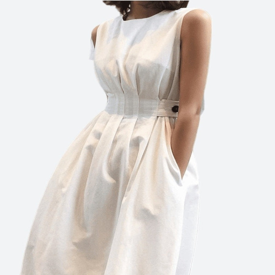 Elegant Sleeveless High-Waist Midi Dresses