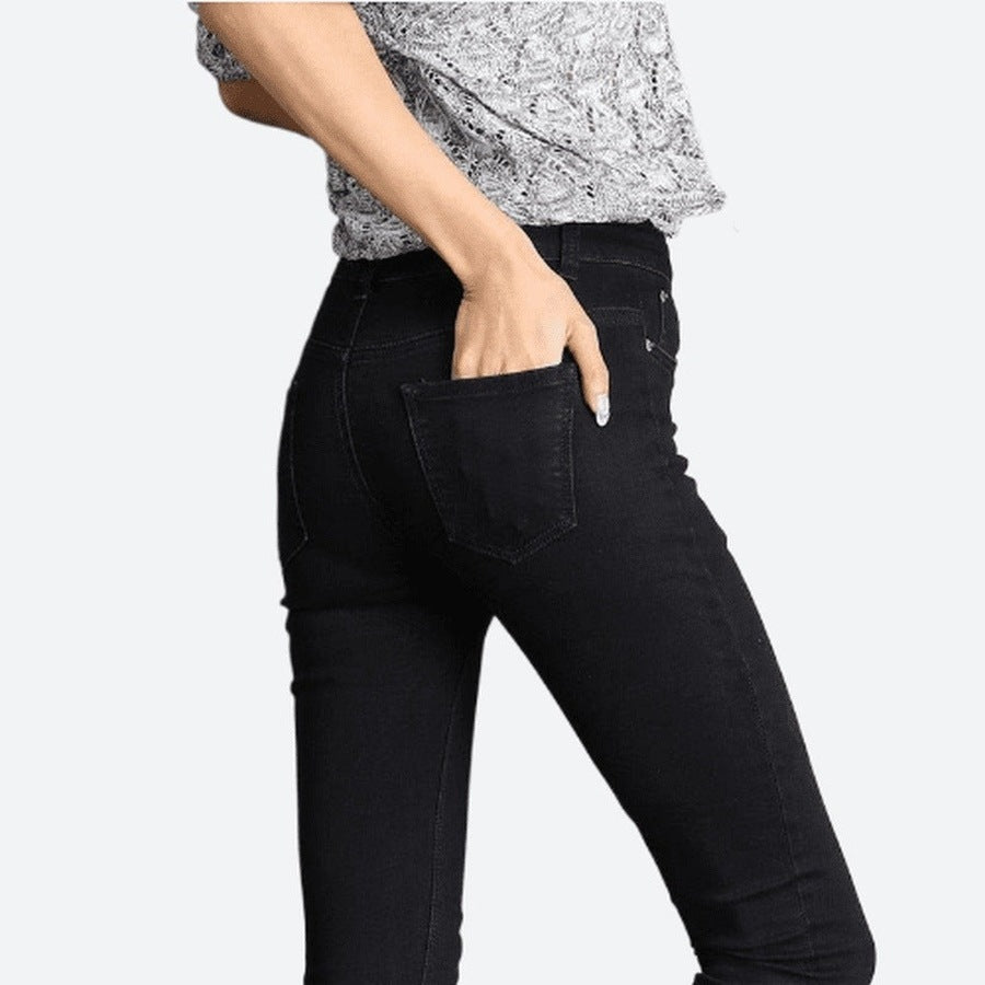 High-Waisted Stretch Skinny Denim Jeans