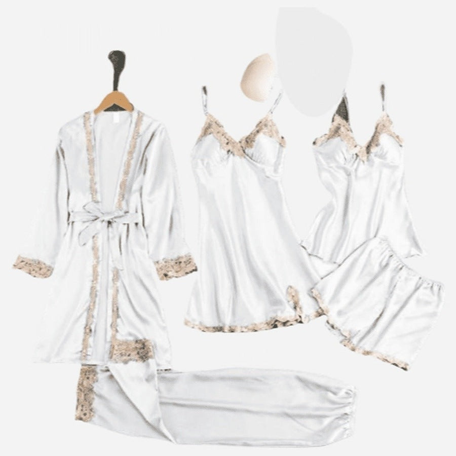 Luxurious Satin Five-Piece Sleepwear Set