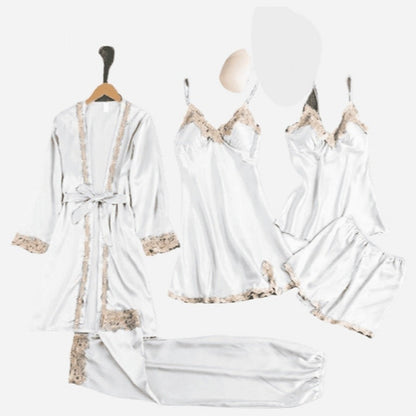 Luxurious Satin Five-Piece Sleepwear Set