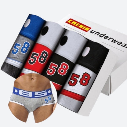 Sporty Numbered Breathable Cotton Briefs