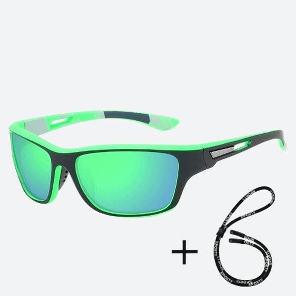 Sporty Polycarbonate Rectangle Mirror Sunglasses