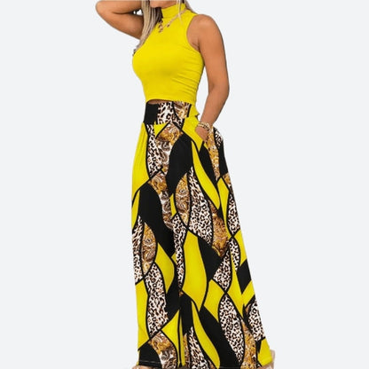 Tropical Print Wide-Leg Dresses